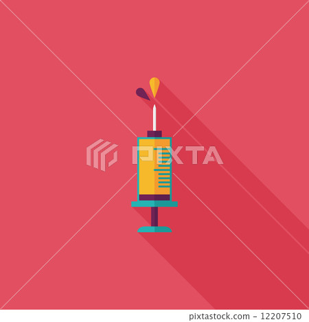 syringe flat icon with long shadow syringe flat icon with long shadow 12207510
