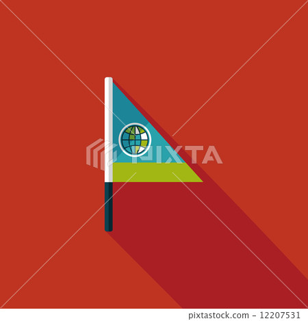 Flag flat icon with long shadow - Stock Illustration [12207531] - PIXTA