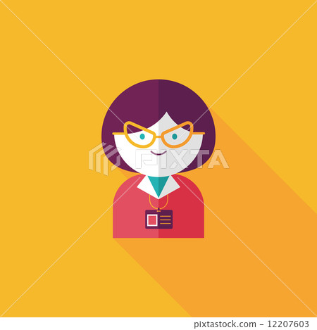 businesswoman flat icon with long shadow,eps10 businesswoman flat icon with long shadow,eps10 12207603
