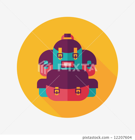 backpack flat icon with long shadow backpack flat icon with long shadow 12207604