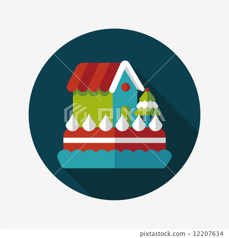 Christmas cake flat icon with long shadow,eps10 Christmas cake flat icon with long shadow,eps10 12207634