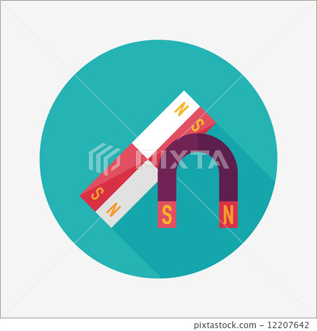 Magnet flat icon with long shadow,eps10 12207642