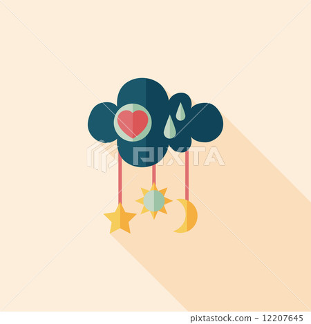 baby rattle flat icon with long shadow,EPS 10 baby rattle flat icon with long shadow,EPS 10 12207645