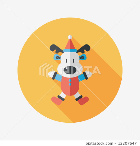 Reindeer flat icon with long shadow, eps10 12207647