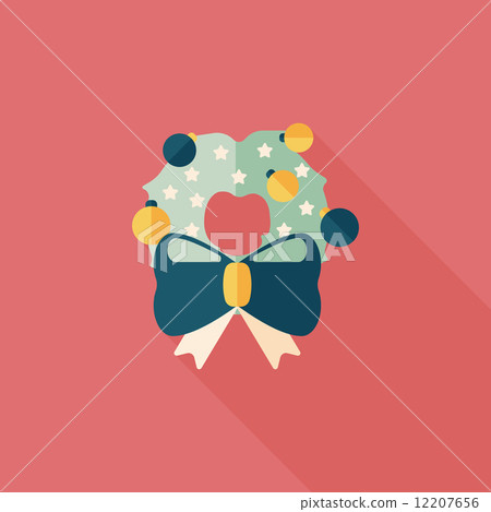 Christmas ribbon flat icon with long shadow eps10 Christmas ribbon flat icon with long shadow eps10 12207656
