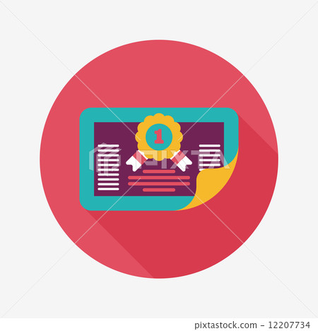 diploma flat icon with long shadow,eps10 12207734