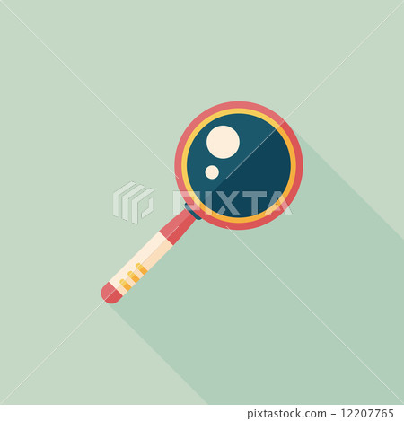 Magnifying Glass flat icon with long shadow 12207765