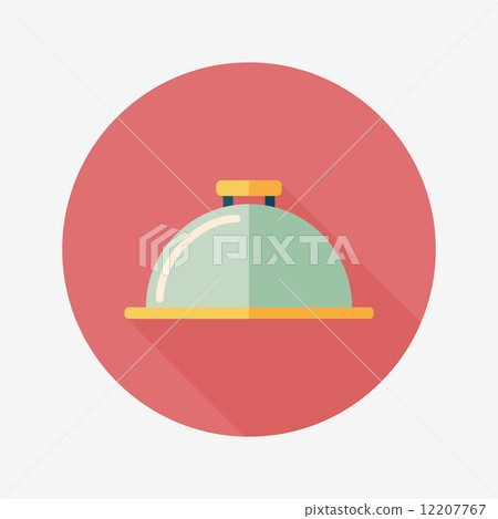 Restaurant cloche flat icon with long shadow,eps10 12207767