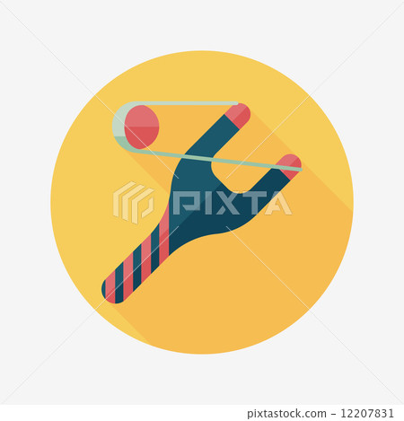 Slingshot flat icon with long shadow,eps10 12207831