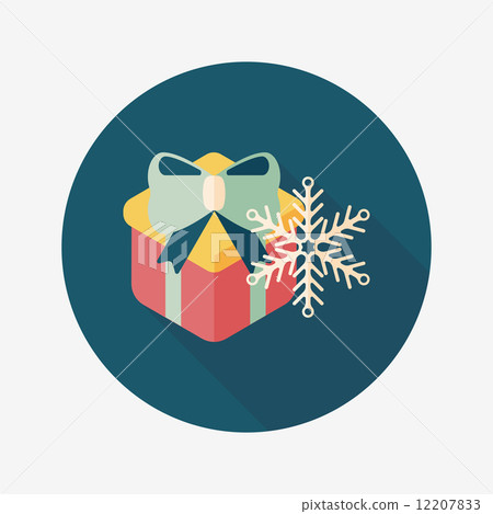 Christmas gift flat icon with long shadow,eps10 Christmas gift flat icon with long shadow,eps10 12207833