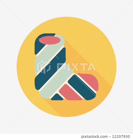 broken leg plaster flat icon with long shadow 12207930