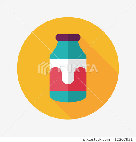 milk flat icon with long shadow,eps10 12207931