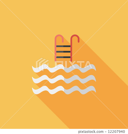 Pool flat icon with long shadow 12207940