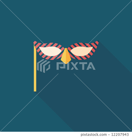 party mask flat icon with long shadow,eps10 - Stock Illustration ...