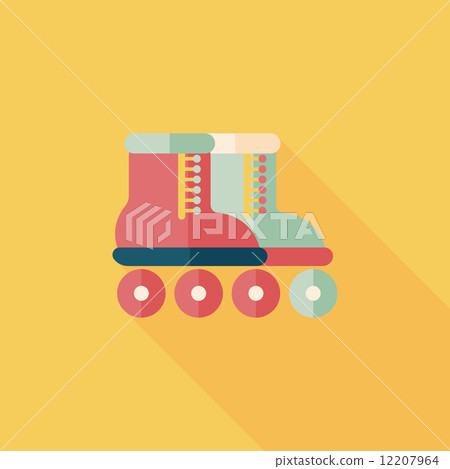 Roller skates flat icon with long shadow Roller skates flat icon with long shadow 12207964