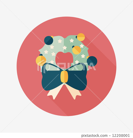 Christmas ribbon flat icon with long shadow eps10 - Stock Illustration ...