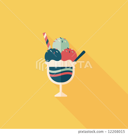 ice cream flat icon with long shadow,eps10 12208015