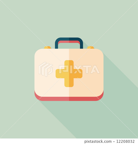 first aid kit flat icon with long shadow 12208032