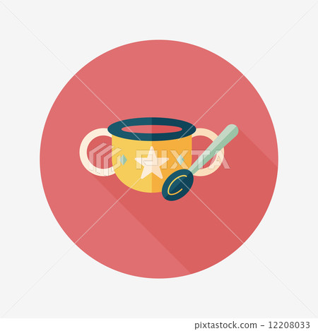 baby food bowl flat icon with long shadow,eps10 12208033