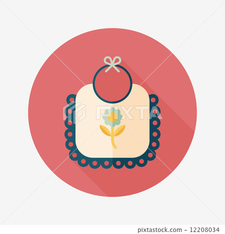 baby bib flat icon with long shadow,EPS 10 12208034