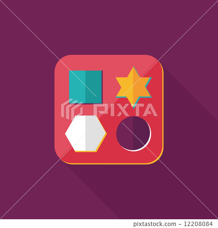 educational toy flat icon with long shadow,EPS 10 educational toy flat icon with long shadow,EPS 10 12208084