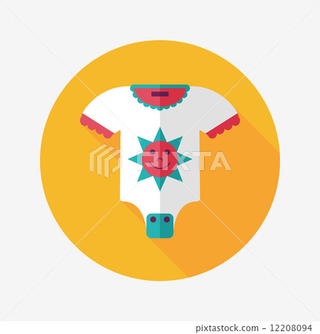 baby onesie flat icon with long shadow,EPS 10 12208094