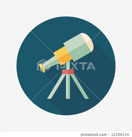Telescope flat icon with long shadow,eps10 12208114