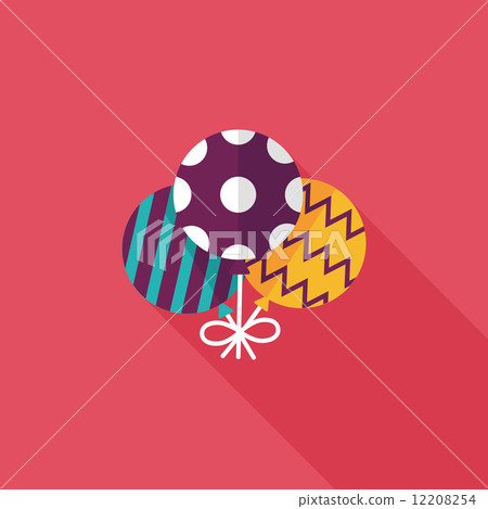 balloons flat icon with long shadow,eps10 - Stock Illustration ...