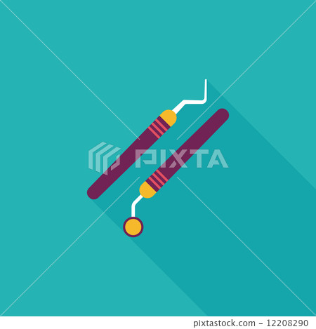 dental equipment flat icon with long shadow 12208290