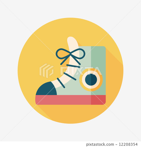 vintage shoes flat icon with long shadow,eps10 12208354