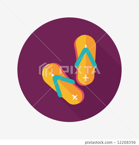 flip flop flat icon with long shadow - Stock Illustration [12208356 ...
