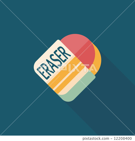 Eraser flat icon with long shadow,eps10 - Stock Illustration [12208400 ...