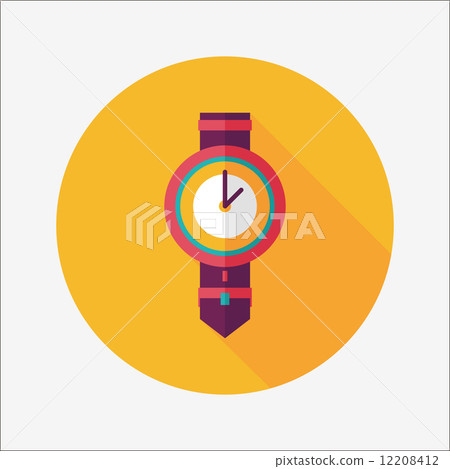 watch flat icon with long shadow,eps10 watch flat icon with long shadow,eps10 12208412