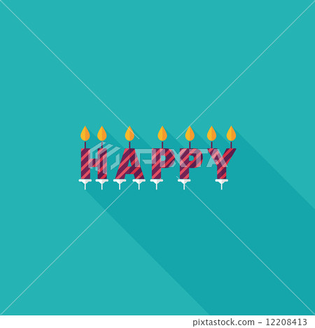 Birthday candles flat icon with long shadow,eps10 12208413