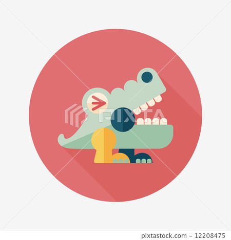 crocodile toy flat icon with long shadow,eps10 12208475