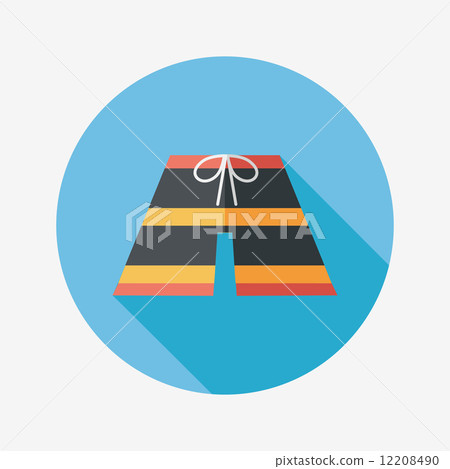 Beach pants flat icon with long shadow 12208490