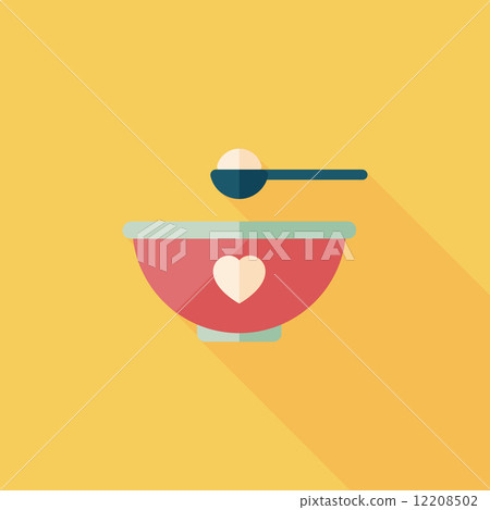 baby food bowl flat icon with long shadow,eps10 12208502