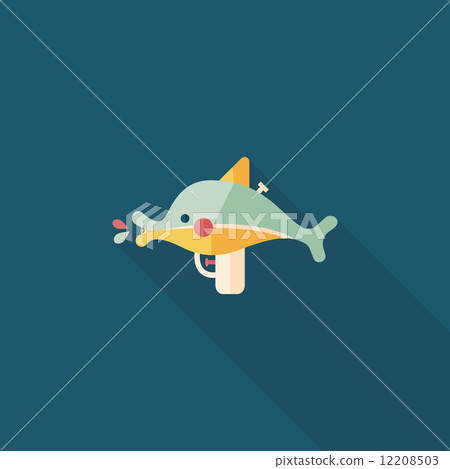 Water Gun flat icon with long shadow 12208503
