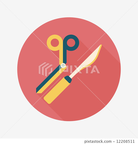 Surgical Instrument flat icon with long shadow - Stock Illustration ...