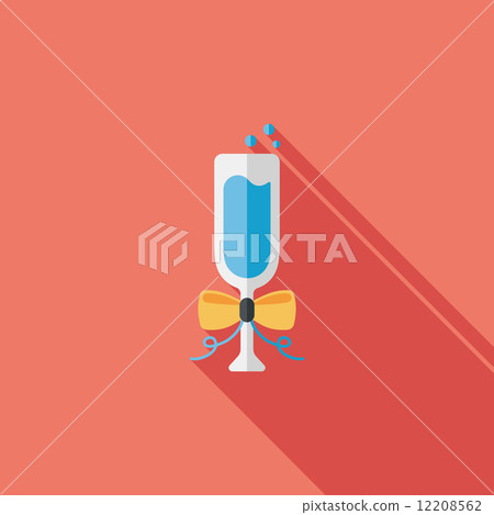 Champaign flat icon with long shadow, eps10 Champaign flat icon with long shadow, eps10 12208562
