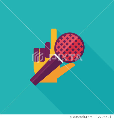 Microphone flat icon with long shadow,eps10 - Stock Illustration ...