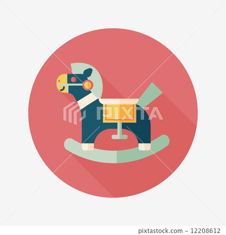 horse toy flat icon with long shadow,eps10 horse toy flat icon with long shadow,eps10 12208612