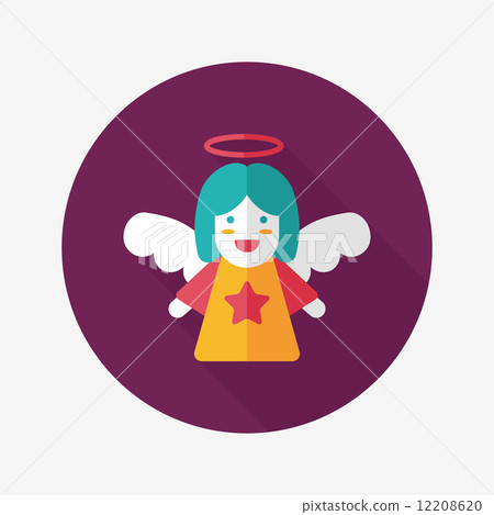 angel flat icon with long shadow, eps10-插圖素材 [12208620] - PIXTA圖庫