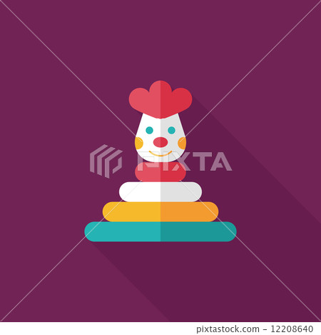 Pyramid toy flat icon with long shadow,eps10 12208640