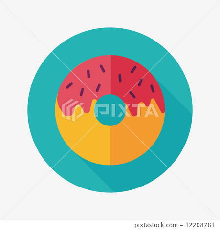 Donut flat icon with long shadow,eps10 Donut flat icon with long shadow,eps10 12208781