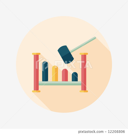 toy hammer workshop flat icon with long shadow 12208806