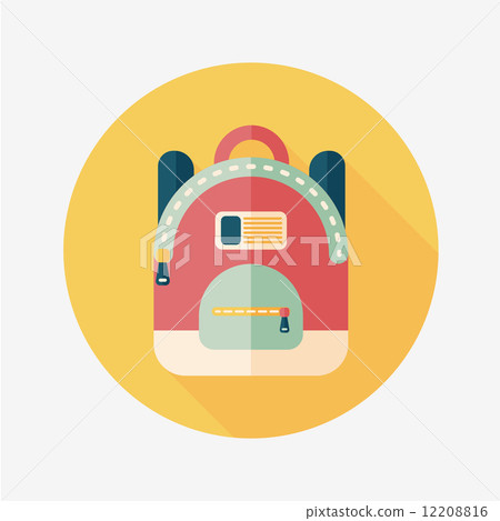 backpack flat icon with long shadow 12208816