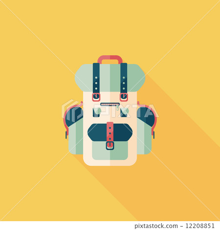 backpack flat icon with long shadow - Stock Illustration [12208851] - PIXTA