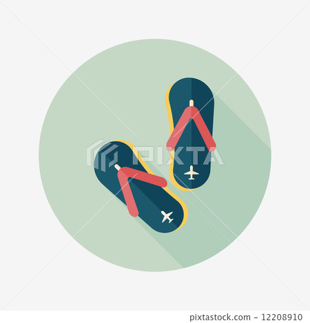 flip flop flat icon with long shadow - Stock Illustration [12208910 ...