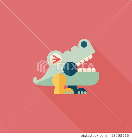 crocodile toy flat icon with long shadow,eps10 12208916